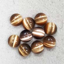 10MM ROUND CABOCHON CATS EYE BROWN(10PCS/BAG)